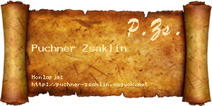 Puchner Zsaklin névjegykártya